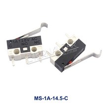 마이크로 리미트 스위치 순간 푸시 버튼 스위치 1a 125v ac 마우스 스위치 3pins 긴 핸들 롤러 레버 암 spdt 1266mm, MS-1A-14.5-C, 10개-많은