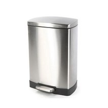 무소음 스텐 페달 사각 휴지통 12L 50L, 1개