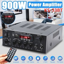 블루투스 미니 앰프 길거리공연 매장용 리시버 통기타 올인원 sunbuck 2000w 홈 시어터 hifi 전력 증폭기 스테레오 오디오 가라오케 fm 수신기 usb sd 2 mic, 6-하늘색