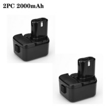 12V 배터리 히타치용 3000 2000MAh EB1214S EB1220BL EB1212S WR12DMR DS180F3 322629 DS12DVF DH15DV UB120 DS12D, 2pc 2000mAh