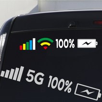 꾸뤼네스타일 차량용 시그널 와이파이 배터리 5G 데칼스티커 핸드폰 상태표시줄 상단바 포인트 스티커, 04 아이폰5G 2, 컬러풀, L