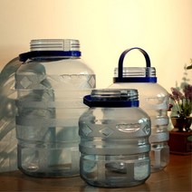 국산 투명 플라스틱 매실 발효 과실주병 젓갈통플라스틱물통, 과실주통 블루 10리터