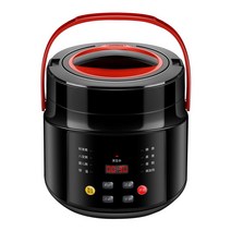 차박 자동차 전기 밥솥 12v 24v 캠핑 화물 트럭 소형, 12v 차량 전용 2L 용량 LCD 쿨 블랙
