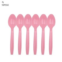 생일장식 여아 테마 생일 파티 장면 일회용 종이 접시 컵 수건 식탁보 세트 라이브 액션 영화, [07] 10pcs Spoon
