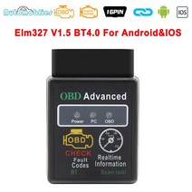 자동차수리 ELM327 V1.5 WIFI OBD2 스캐너 ELM 327 V 1 5 블루투스 호환 4.0 OBD 2 자동차 진단 도구 코드 리더 IOS Android, [01] ELM327 V1.5, [04] Medium V1.5 BT4.0