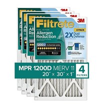 Filtrete 30.5x60.9x2.5cm(12x24x1인치) 에어 필터 알레르기 유발 항원 감소 및 먼지 4팩 용광로 필터 (정확한 치수 29.81x60.2cm(11.81x, 20x30x1_4-Pack