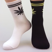 꼬랑내 남자 챔프 레터링 마니화나2 줄무늬 중목 면 양말 5color