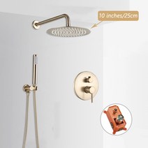수전세트 욕실수전 해바라기수전 샤워기 brushed gold shower faucet, 10인치 2웨이, 협력사