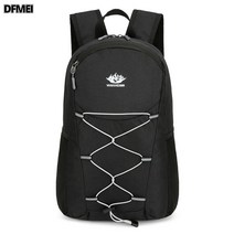 DFMEI 아웃도어 스포츠 백팩 경량 멀티 백팩 대용량 심플 폴딩백, 블랙