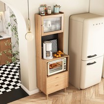 키큰 홈까페수납장 원목 키친 펜트리 홈바 미니오븐 부엌장 커피머신, 60CM 화이트 칼라 (오븐장) 조립식