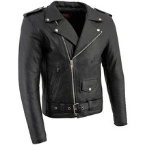 월드몰/ Milwaukee Leather LKM3714 남성용 블랙 가죽 클럽 스타일 조끼 풀 슬리브 후드 및 퀵 드로우 포켓 포함