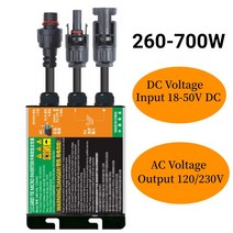고주파 PV 태양광 인버터 그리드 타이 GMI 변압기 갈바닉 앨리 절연 260W-700W 전력 18-50V DC 입력, 7.GMI500W - 18-50V - 110-120 볼