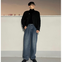 워싱톤진 남자 와이드 청바지 고퀄리티 데님 팬츠