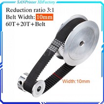 타이밍 벨트 풀리 타임 GT2 타이밍 벨트 풀리 60 개 톱니 20 개 5mm/8mm 감소 3:1/1:3 벨트 폭 6mm 10mm 3D, 20T6.35 - 60T8_폭 800mm-10mm