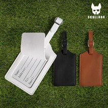 스컬독 골프 가죽 네임택 여행가방 캐디백 이름표, 가죽네임택 블랙
