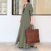 주디엘리 여성 루엔나 루즈핏 셔츠 롱 원피스