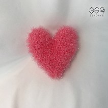 364days 러블리 핫핑크 하트 수세미 핸드메이드 수세미 파스텔 무지개, 02.핑크코랄(개별포장) 1개, 고리x
