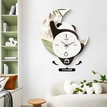 팬더 판다 교수형 달 스윙 벽 시계 LED 동물 캐릭터, 14인치 B1형