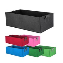 발코니텃밭 손잡이 부직포상자 사각 칼라 부직포 화분, 블랙