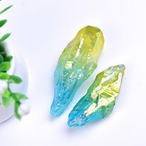 천연 크리스탈 원시 치유 돌 전기 도금 석영 표본 거친 수집품 원시 보석 물고기 탱크 수족관 홈 장식, 스타일4, 1개