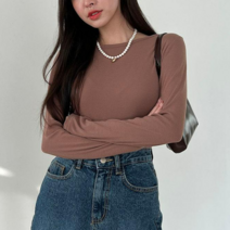 쉐얼유 여성용 퍼펙트 베이직 긴팔 티셔츠