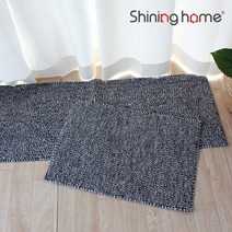 샤인 발매트 2개 세트 코코 러그 M+L, 그레이, 코랄