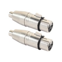 2PCS/LOT XLR 여성 대 RCA에서 마이크 스피커 용 여성 오디오 어댑터 커넥터, 하얀색