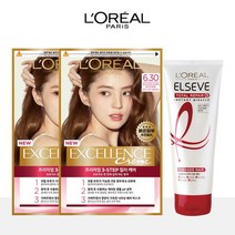 [로레알파리]엑셀랑스 크림 염모제 2개+미라클 헤어팩, 상세설명 참조, 6.66호-밝은갈색(잿빛)/5.6호-자연갈색(적빛)/미라클헤어팩170ml