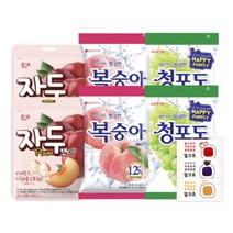 롯데 청포도캔디(153g) 5봉+복숭아캔디(153g) 5봉+해태 자두캔디(130g) 5봉 세트(+밀크츄 70g 2개포함), 1세트
