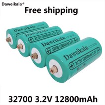 Daweikala 32700 12800mAh 3.2V lifepo4 충전식 배터리 전문 리튬 철 인산염 전원 나사 포함, [01] 1PCS, 01 1PCS