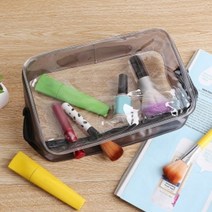 블랙라인 사각 투명 파우치/ 방수 PVC 여행파우치 물놀이가방 보조가방 투명파우치 화장품파우치