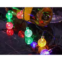 야외 생활방수 캠핑장 태양광 알록달록 전구 6m 옥탑방 행사 크리스마스