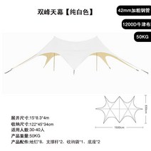 대형 야외 캐노피 돔형 사계절 방수 커튼 기본 문어 텐트 캠핑 피크닉 캠핑장 전시장 파티, 6. 트윈 픽스 스카이 캐노피  퓨어 화이트  - 12