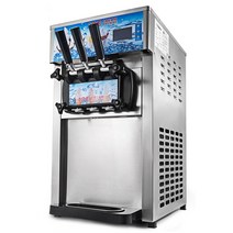 상업용 소프트 아이스크림 기계 18L/H 3 가지 맛 달콤한 콘 메이커 110V/220V 1200W, Russian DDP price, silver