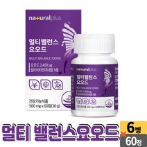 요오드 멀티 밸런스 산화아연 비타민D3 요오드칼륨 비타민B12 비타민B6 비타민B1 비타민B2, 06개 (12개월), 60정