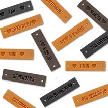 [동대문패션포인트] DIY 영문 이니셜 천연가죽 주문제작 핸드메이드라벨, BR(10개)+DBR(10개)+BK(10개)