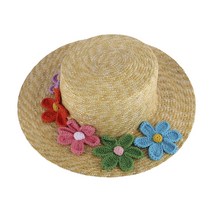 팸드님 여성 라피아햇 플라워 밀짚모자
