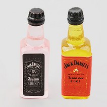 2색 4개 세트 미니어처 술병 잭다니엘 3.4~3.5cm 양주 디오라마 공방 소품 재료 피규어 미니어쳐 오비츠 고쿠리