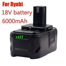 Ryobi ONE18V 무선 전동 공구 BPL1820 P108 P109 P106 RB18L50 RB18L40 리튬 이온 배터리 6000mAh 교체, 배터리+충전기