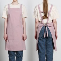 코지 스틸스냅 H형 고축사 생활방수 바리스타 앞치마, 핑크, 1개