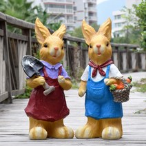 정원조형물 조형물 조각상 화단 꾸미기 토끼 소품 테라스 조경 장식 장식품, Q 높이 77 cm칼라 페어