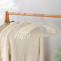 마벨인홈 고급형 미끄럼방지 스텐 옷걸이 15개입, 아이보리