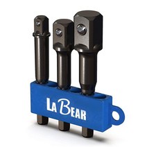 LABEAR 임팩트 등급 소켓 어댑터 세트 홀더가 연장 비트 | 3피스 0.6cm(14인치) 0.9cm(38인치) 1.3cm(12인치) 드라이브 파워 드릴을 하이 토크 렌치에 적용, 3 inch, 3 inch