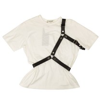NWT JUNYA WATANABE 화이트 블랙 스트랩 반팔 티 M $715
