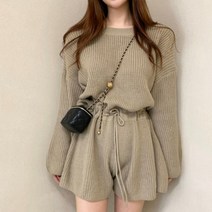 레트로 라운드넥 허리끈 반바지 니트 점프수트 얼어죽을연애따위 이다희 구여름 옷 패션 스타일