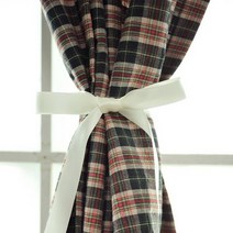 바보사랑 빈티지체크 다락방 북유럽 코튼 가리개커튼 83x101.모모제작소