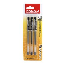 동아 파인테크 0.25mm 중성펜 검정 3개입 세트