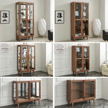 명품 고무나무 원목장식장 유리 진열장 거실 장식장, 명품 고무나무 원목 장식장(A타입)