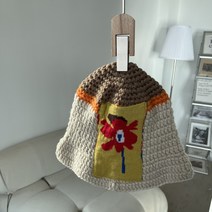 라피아햇 소녀 모리 두건 진주 손뜨개 니트 모자 아오이유우 모리룩 히피 비치 할미룩