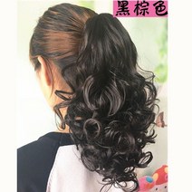 포니테일가발 중단발가발 자연스러운통가발 짧은단발머리펌 티안나는반가발 미디엄단발 묶은머리가발 둥근얼굴단발머리 반가발 마틸다가발 여자묶음머리, 블랙브라운+컨디셔너